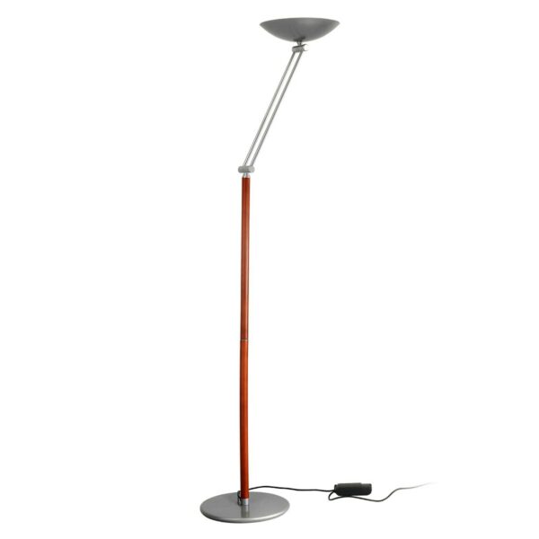 Uplight-golvlampa Libert 4, justerbar höjd, silver