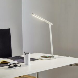 LED-skrivbordslampa Orbit med induktion silver