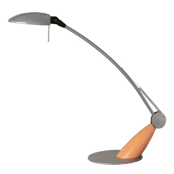 LED-skrivbordslampa Swingo i trä, grå