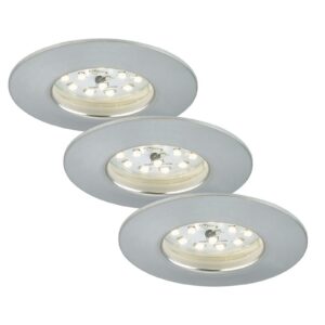 3-pack LED-inbyggnadslampa Felia IP44, aluminium