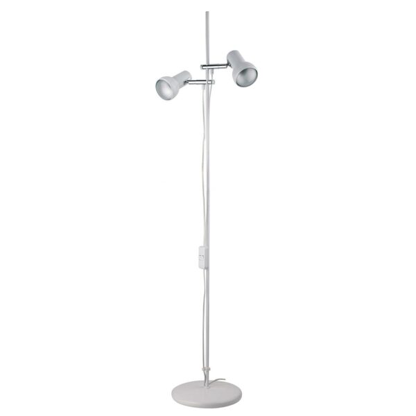 Vit golvlampa EIFEL med 2 ljuskällor