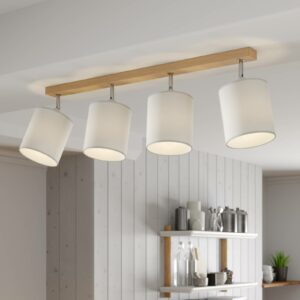 Takspotlight Corralee, vit, linjär 4 lampor