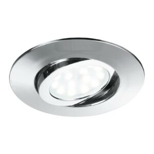 LED-inbyggnadsspot Zenit med IP44, krom