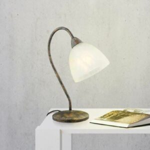 Tilltalande bordslampa Dionis, rostbrun