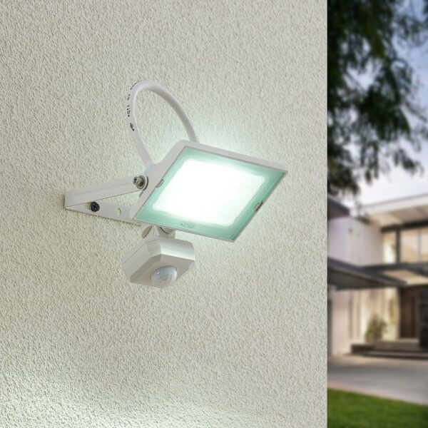 Lindby Aine LED-utomhusspot vit 14,5 cm sensor