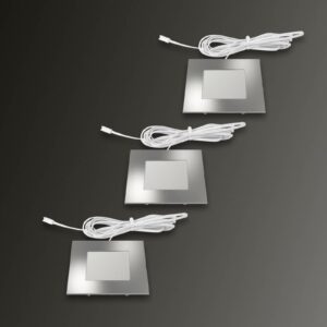 Kvadratisk inbyggnadslampa FQ 68-LED 3dels-set vv