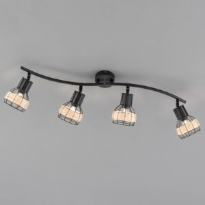 Takspotlight Straw med rotting, 4 lampor