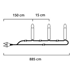 Färgrik LED-ljuskedja 50-armad, 8,85 m