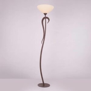 Uplight-golvlampa Samuele i lantstil, créme