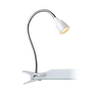LED-klämlampa Tulip, vit