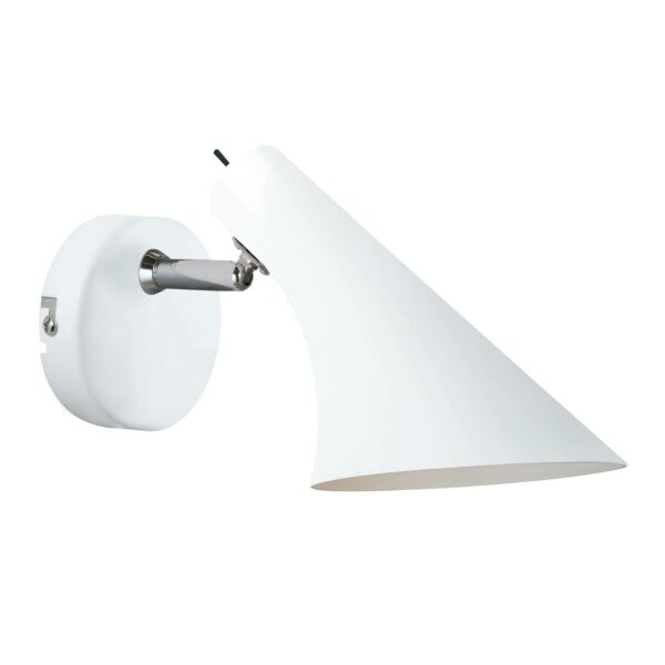 Vit vägglampa Liam med strömbrytare