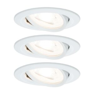 Paulmann 3-pack spot Nova rund sväng-/dimbar, vit