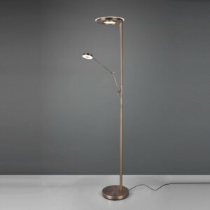 LED-uplight-golvlampa Barrie läslampa antikmässing