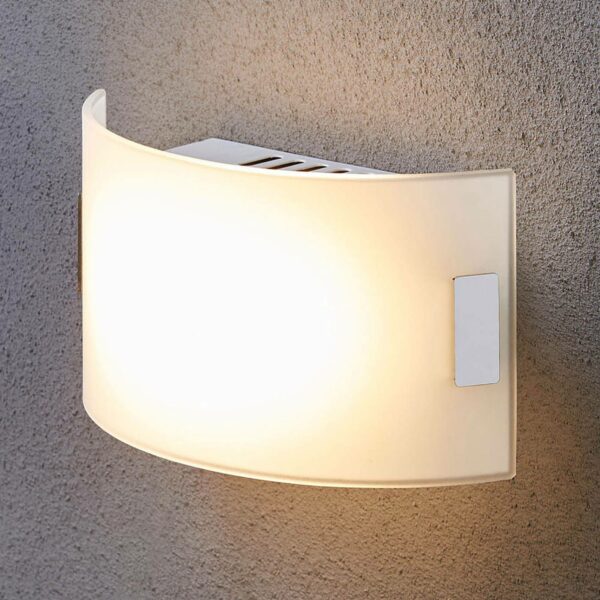 vit glasvägglampa Gisela med LED-utrustning