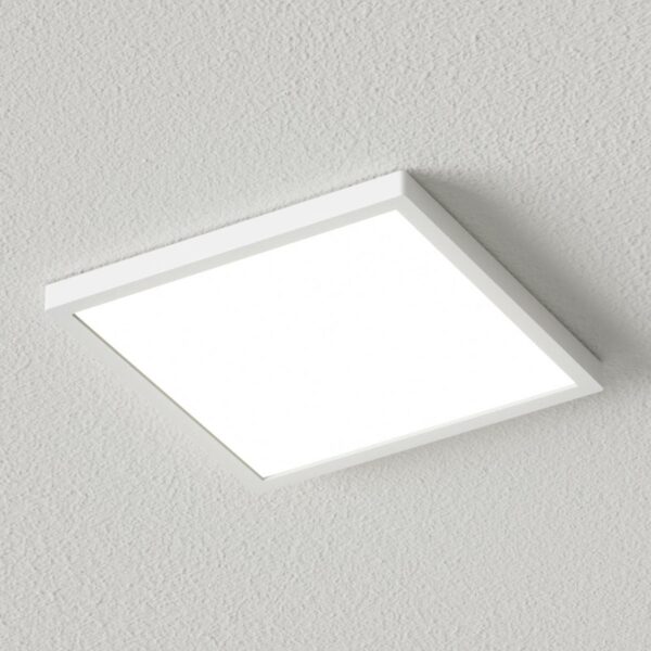 Vit, kantig LED-taklampa Solvie